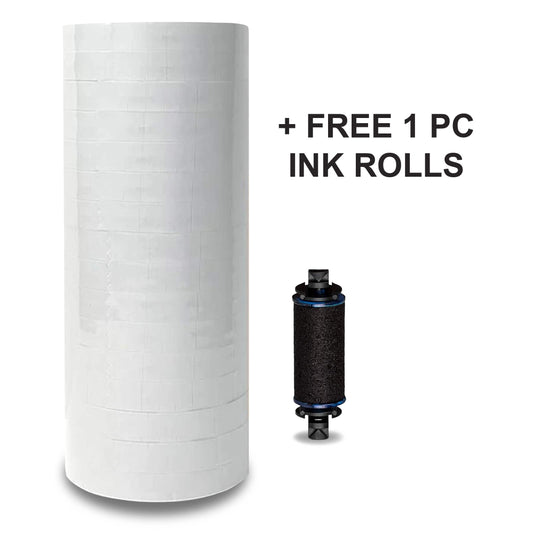 17,000 White Price Labels (16 Rolls) for Monarch 1110, 1105, 1107 +FREE Ink Roll