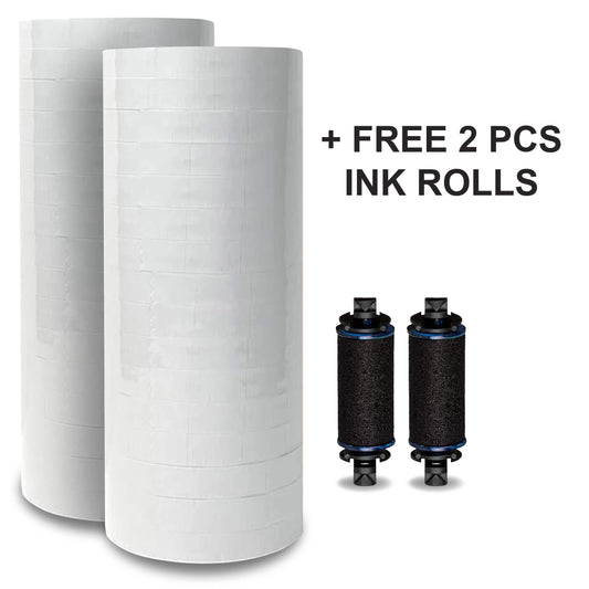 2 Sleeves White Label for Monarch Pricing Labeler 1110, 1105, 1107 = 32 Rolls + Ink