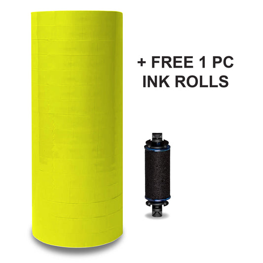 17,000 Yellow Price Labels (16 Rolls) for Monarch 1110, 1105, 1107 +FREE Ink Roll